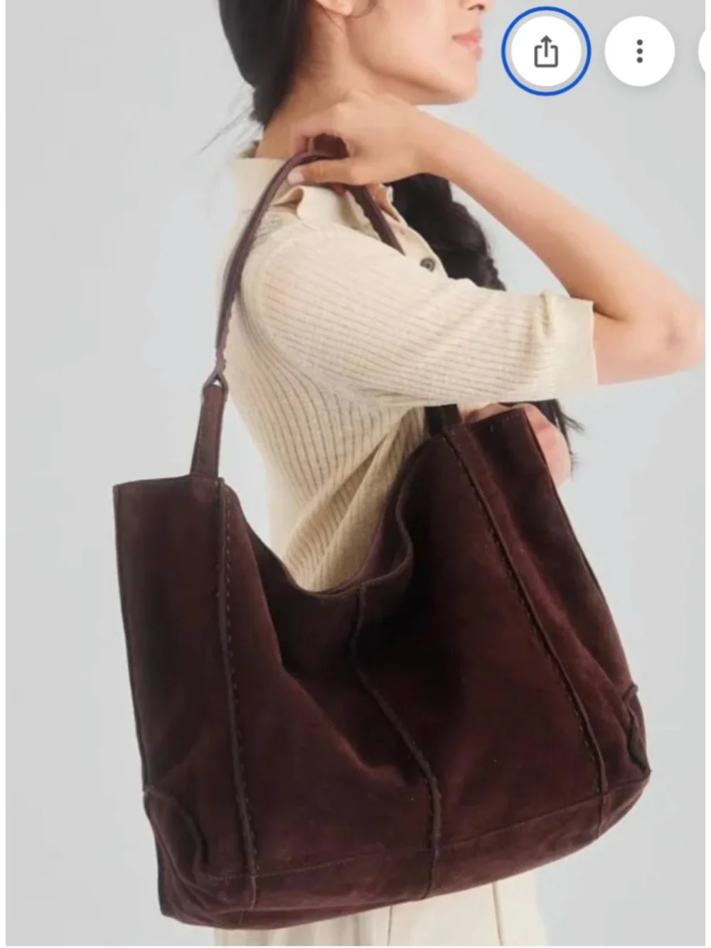 Women's The Sak Los Feliz Large Suede Tote Bag, Brown New!!